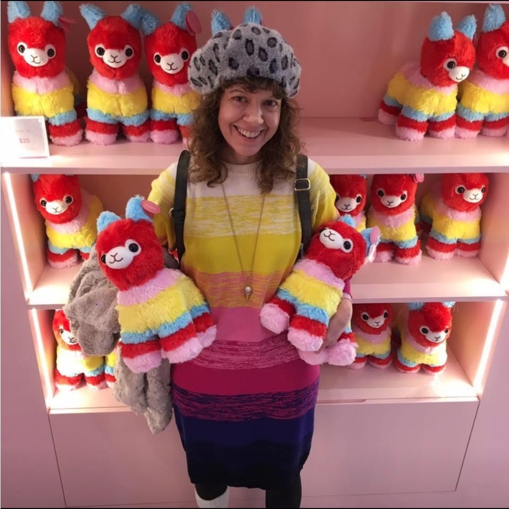 Olivia Rubin-like Rainbow knit dress